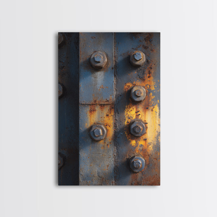 Steel and Rust Texture Abstract Panel Canvas Print, Garage Art, Art, Garage Decor, Abstract Art, Motor, Car Art, GAR-2x3-79