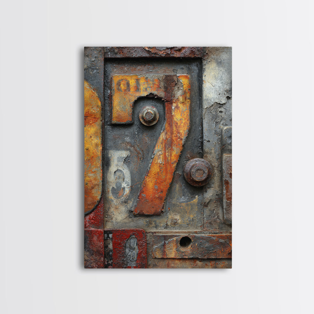 Rusty License Plate Collage Framed Canvas Print, Garage Art, Canvas Wall Art, Garage Decor, Fine Art, Motor, Autumn Wall Art, GAR-2x3-88