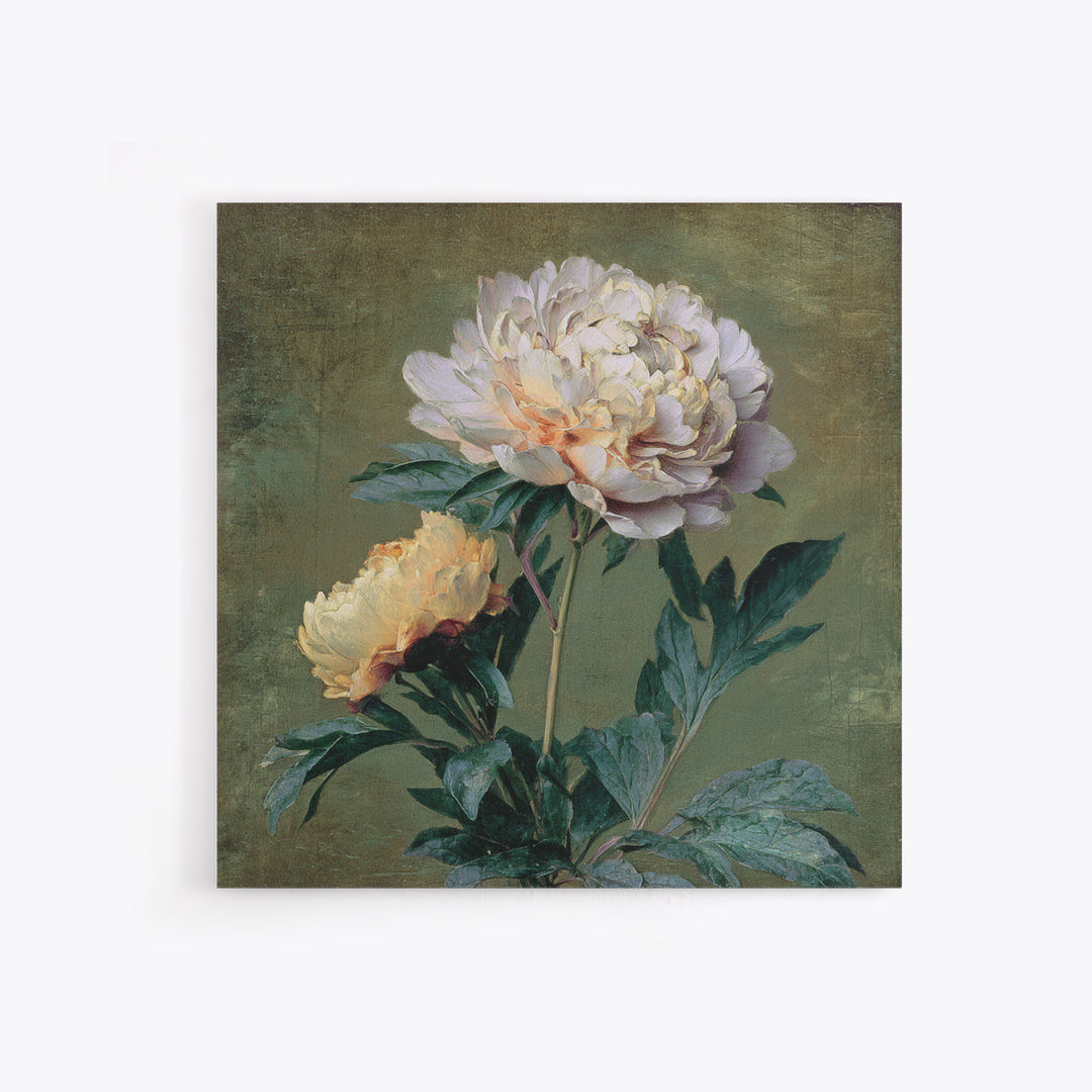 Neutral Peony Painting Framed Canvas Print, Guest Bedroom Art, Statement Artwork, Bedroom Decor, Fine Art, Guest, Wall Decor, GBA-1x1-33