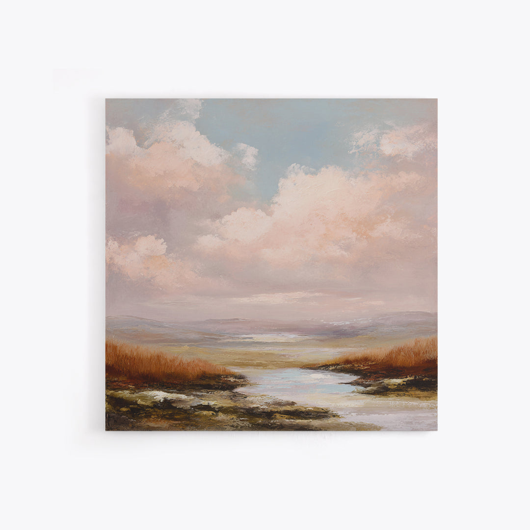 Romantic Cloudscape in Blush and Ivory Canvas Print, Guest Bedroom Art, Set of 3 Wall Art, Bedroom Decor, Fine Art, Guest, GBA-1x1-35