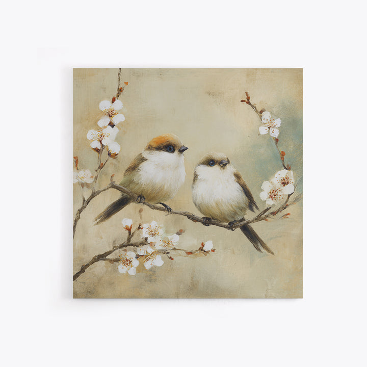 Small Bird Pair on Flowering Branch Canvas Print, Guest Bedroom Art, Home Decor, Bedroom Decor, Fine Art, Guest, Printable Art, GBA-1x1-4