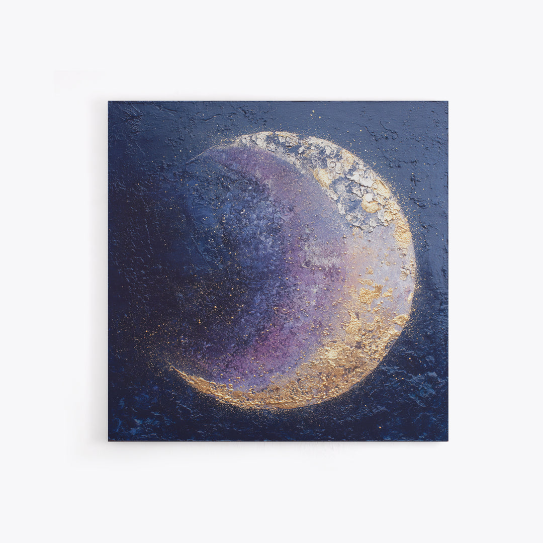 Minimal Moon and Stars Composition Framed Canvas Print, Guest Bedroom Art, Art Print, Bedroom Decor, Fine Art, Guest, GBA-1x1-40