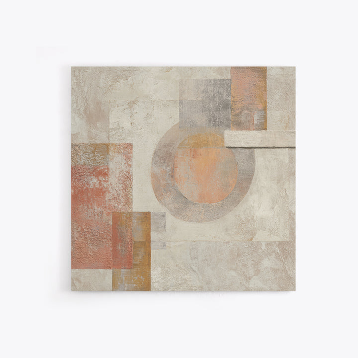 Warm Terracotta Shapes Framed Canvas Print, Guest Bedroom Art, Above Bed Decor, Bedroom Decor, Fine Art, Guest, Boho Decor, GBA-1x1-46