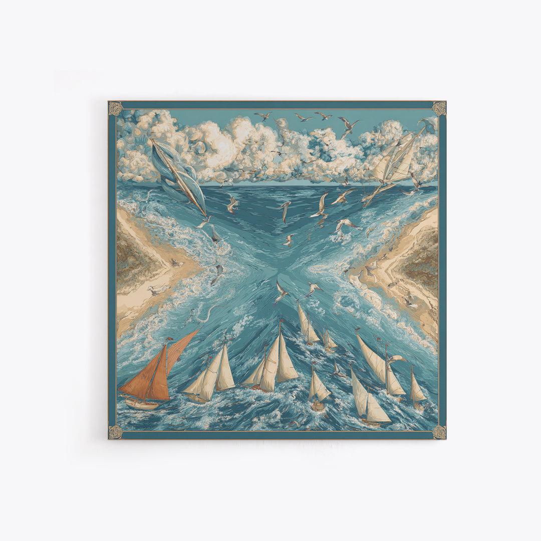 Coastal Dunes in Pale Blue and Sand Canvas Print, Guest Bedroom Art, Farmhouse Wall Art, Bedroom Decor, Fine Art, Guest, GBA-1x1-5