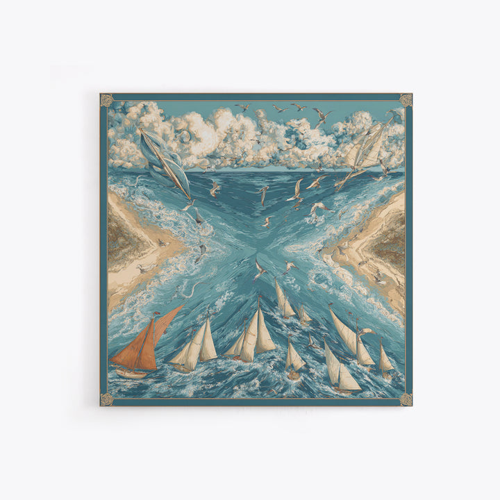 Coastal Dunes in Pale Blue and Sand Canvas Print, Guest Bedroom Art, Farmhouse Wall Art, Bedroom Decor, Fine Art, Guest, GBA-1x1-5
