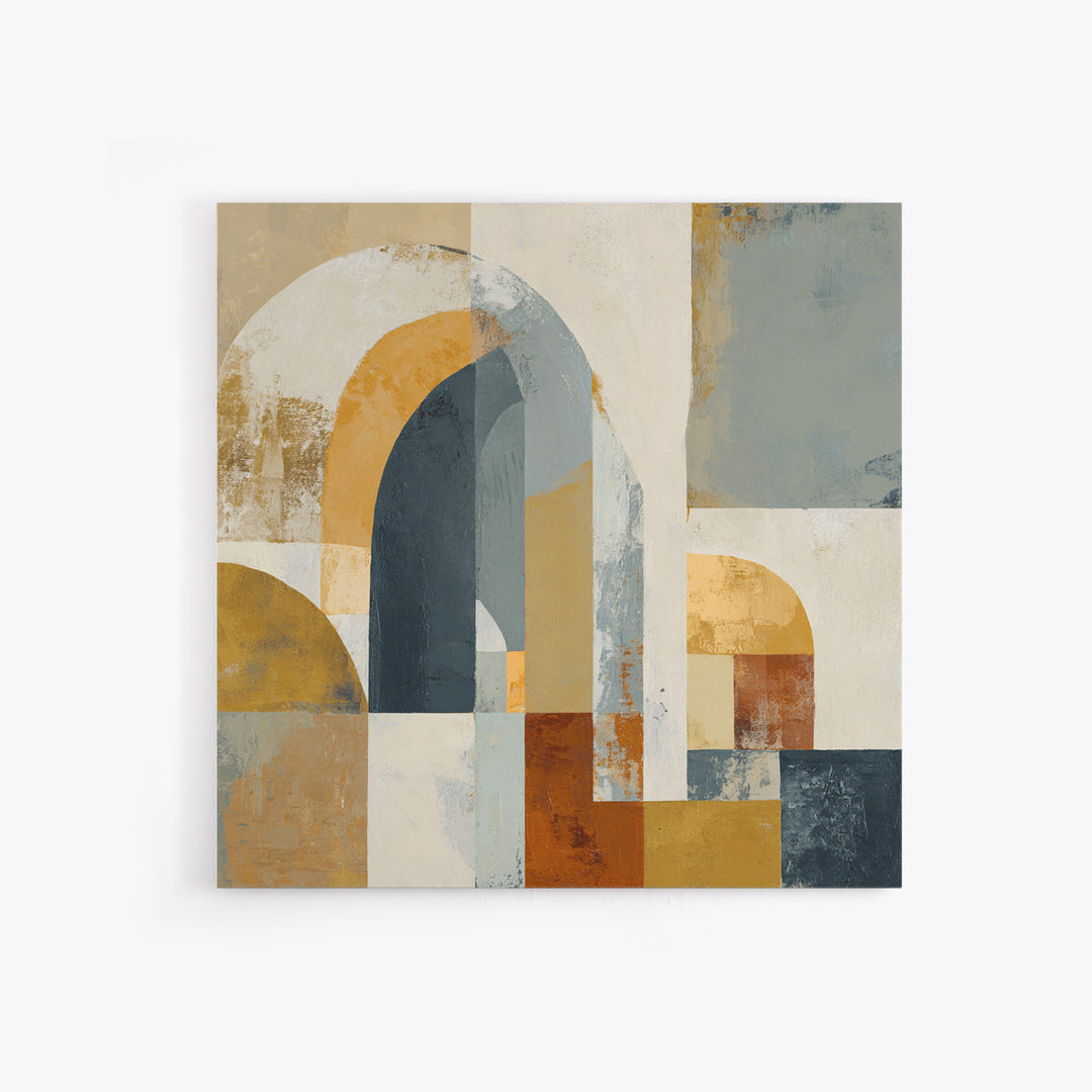 Warm Abstract Arches Framed Canvas Print, Guest Bedroom Art, Trendy Wall Art, Bedroom Decor, Abstract Art, Guest, GBA-1x1-51