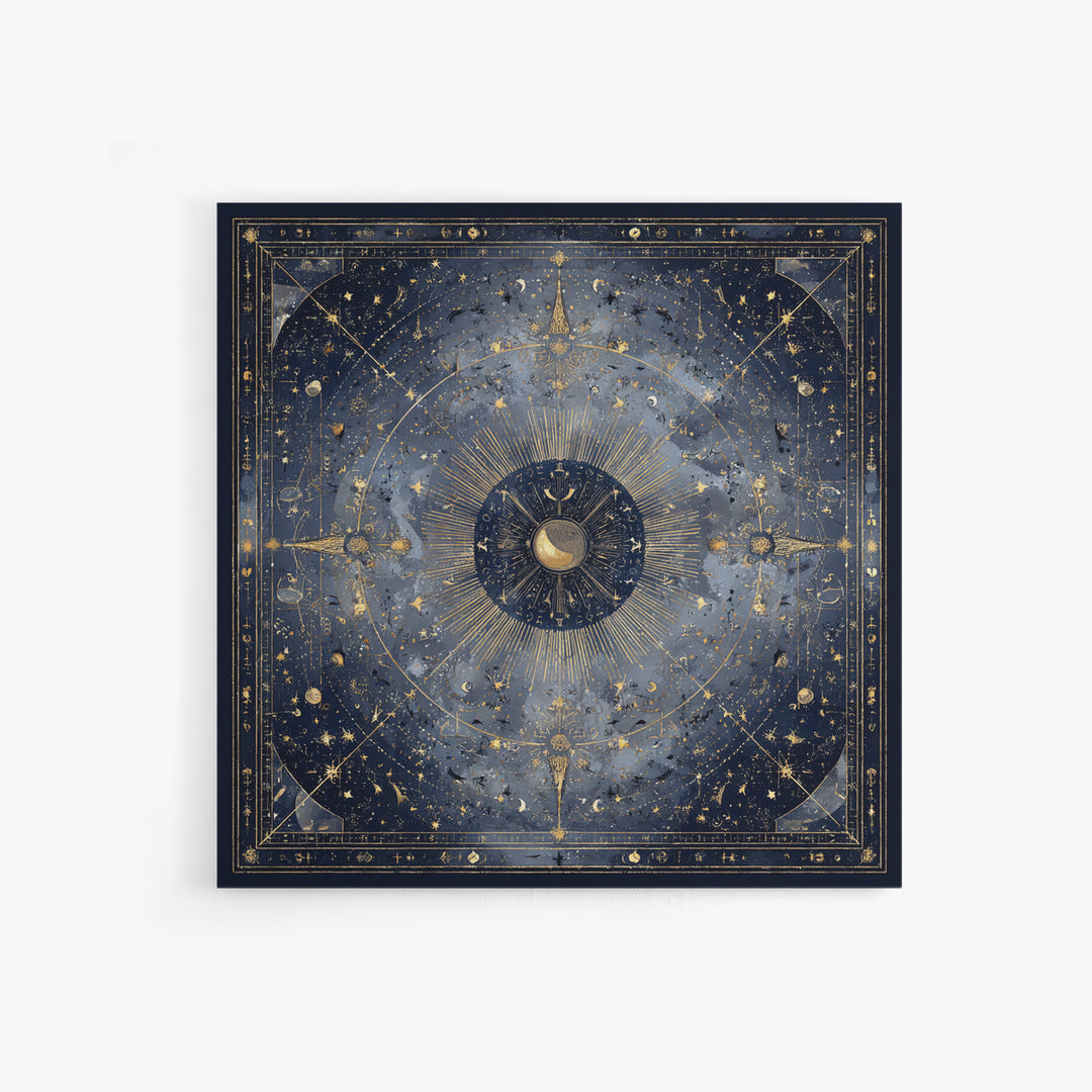 Minimal Moon and Stars Composition Framed Canvas Print, Guest Bedroom Art, Set of 3 Wall Art, Bedroom Decor, Fine Art, Guest, GBA-1x1-64