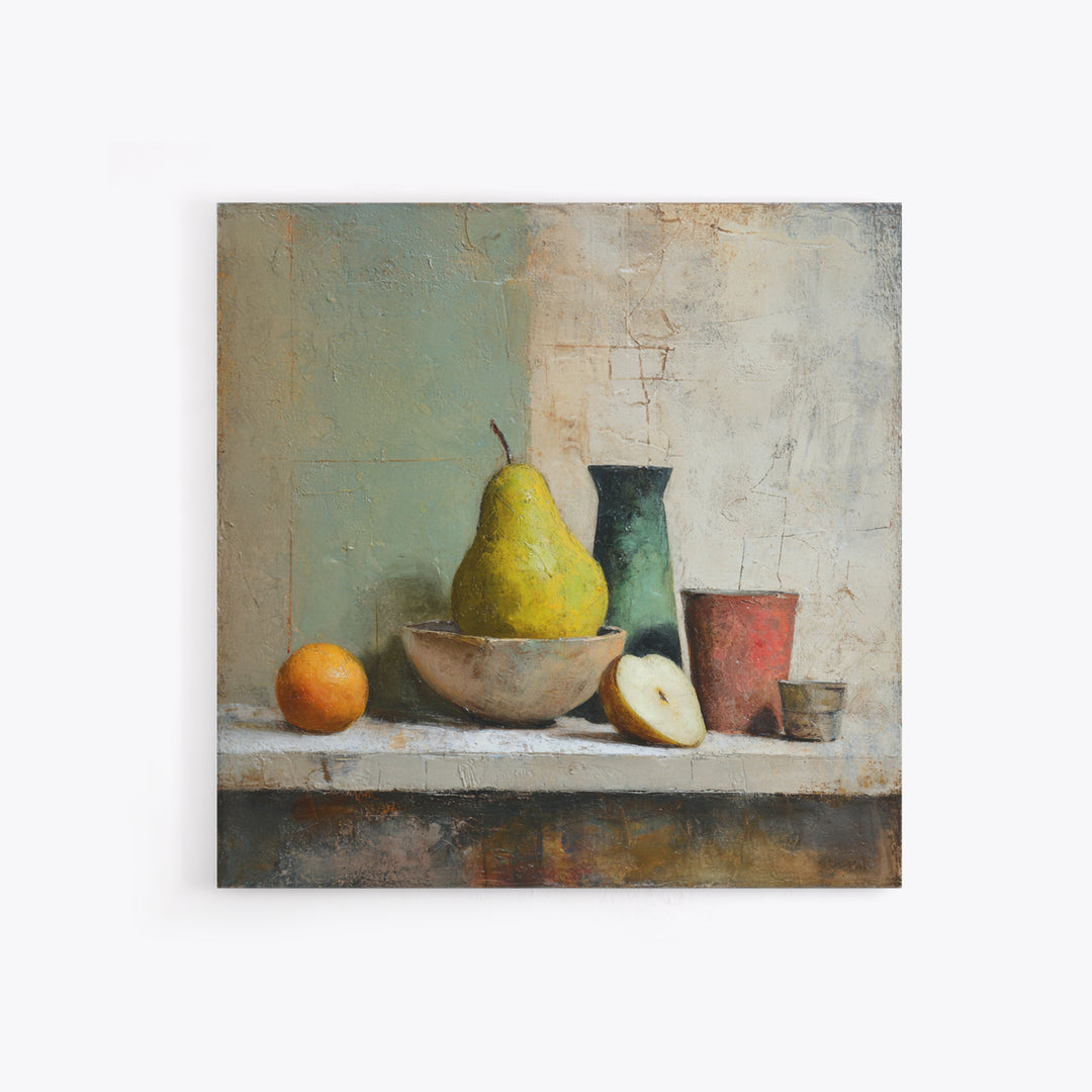 Olive Branch Still Life Framed Canvas Print, Guest Bedroom Art, Gallery Decor, Bedroom Decor, Oil Painting, Guest, GBA-1x1-65