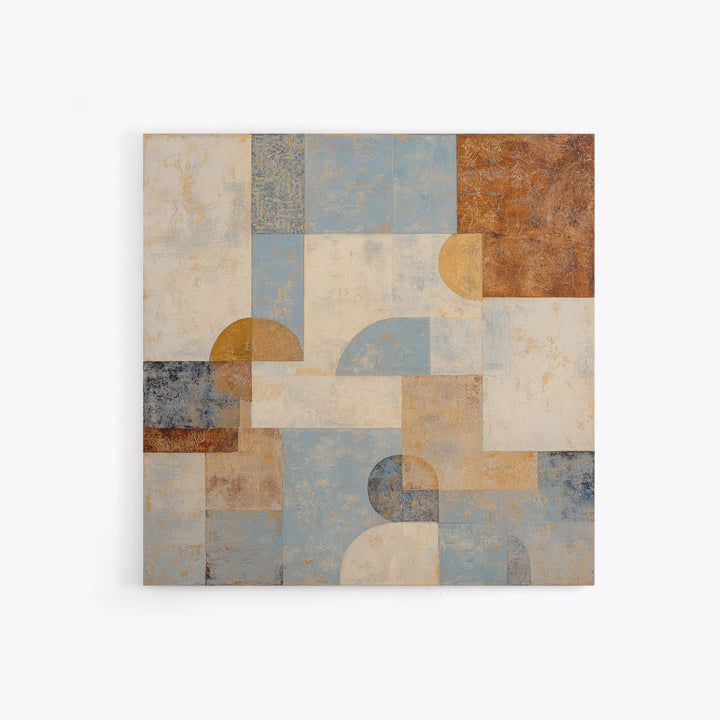 Warm Terracotta Shapes Framed Canvas Print, Guest Bedroom Art, Above Bed Decor, Bedroom Decor, Fine Art, Guest, Boho Decor, GBA-1x1-70