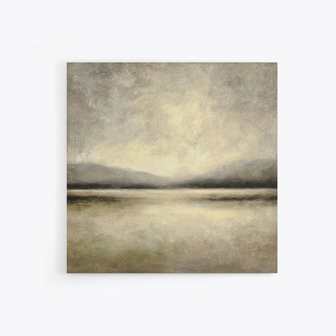 Gentle Rain over Distant Hills Framed Canvas Print, Guest Bedroom Art, Minimalist Wall Art, Bedroom Decor, Abstract Art, Guest, GBA-1x1-72