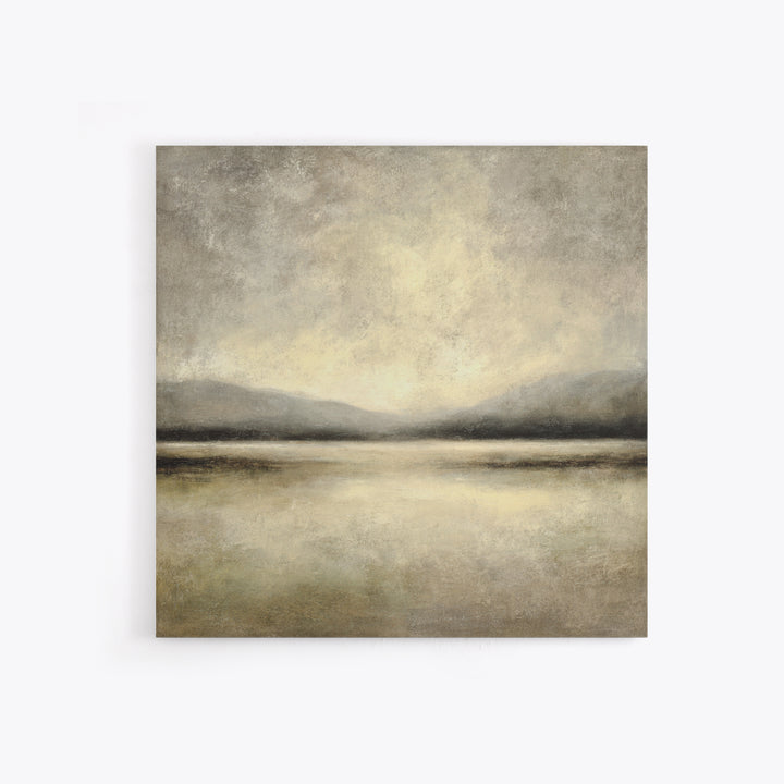 Gentle Rain over Distant Hills Framed Canvas Print, Guest Bedroom Art, Minimalist Wall Art, Bedroom Decor, Abstract Art, Guest, GBA-1x1-72