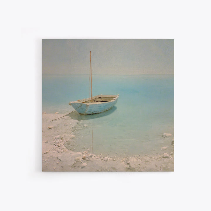 Soft Watercolor Sailboat on Quiet Water Canvas Print, Guest Bedroom Art, Farmhouse Wall Art, Bedroom Decor, Fine Art, Guest, GBA-1x1-90