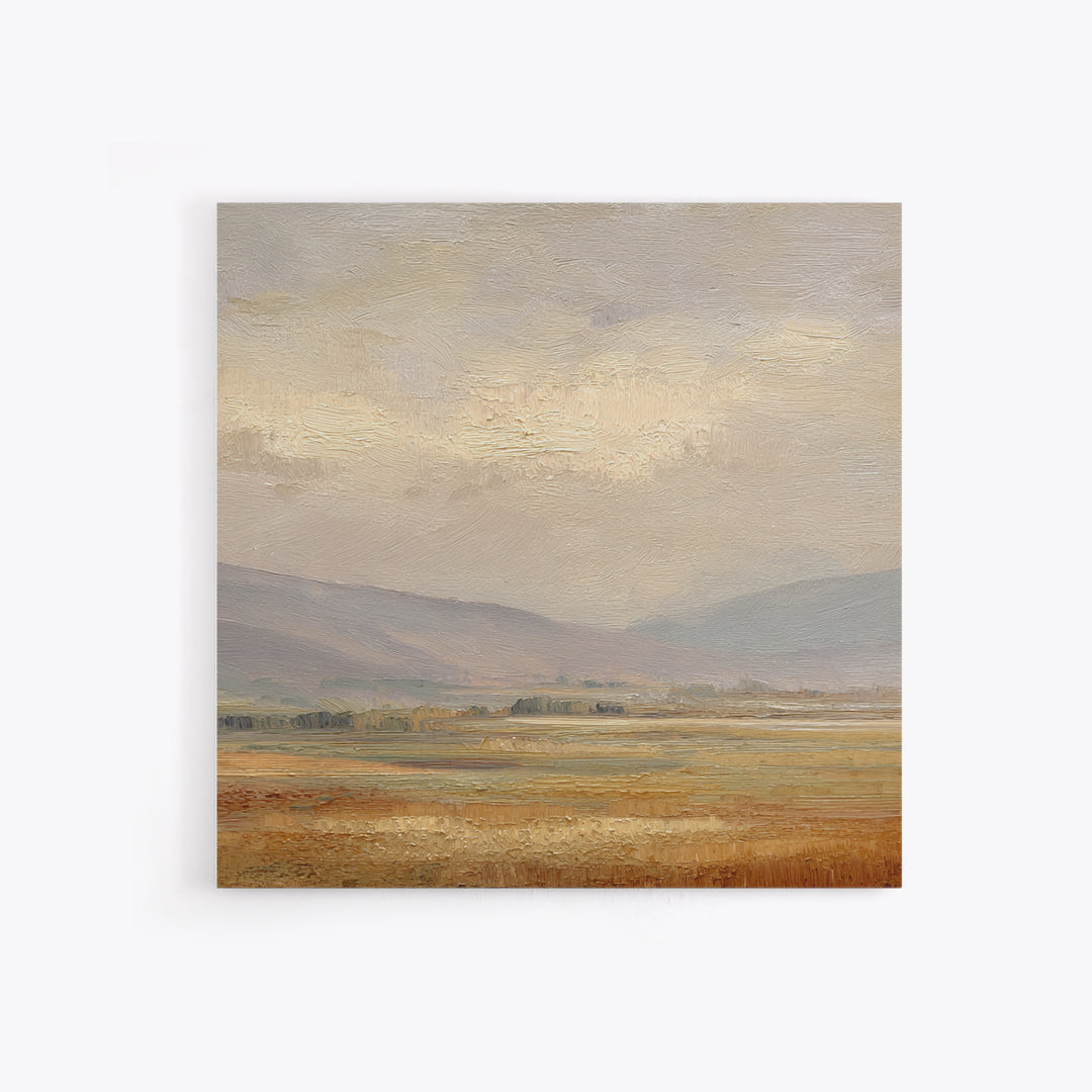 Gentle Rain over Distant Hills Framed Canvas Print, Guest Bedroom Art, Digital Prints, Bedroom Decor, Fine Art, Guest, GBA-1x1-96