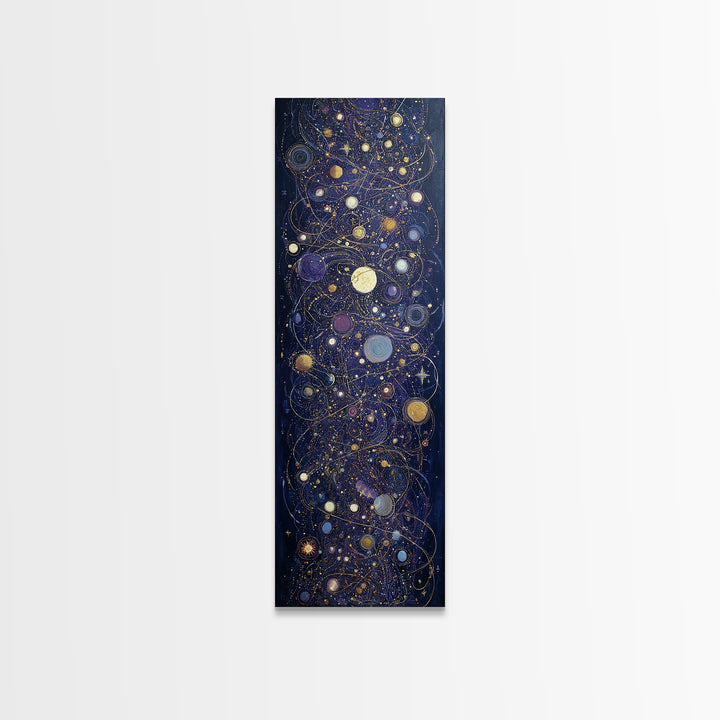 Minimal Moon and Stars Composition Canvas Print, Guest Bedroom Art, Living Room Wall Art, Bedroom Decor, Fine Art, Guest, GBA-1x3-100