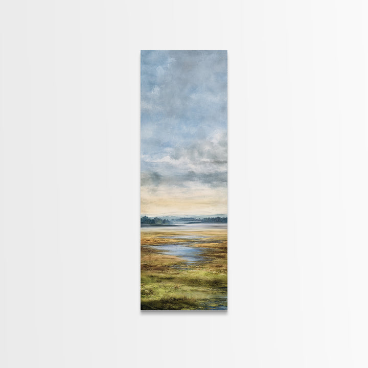 Quiet Lake Landscape at Early Morning Canvas Print, Guest Bedroom Art, Downloadable Prints, Bedroom Decor, Fine Art, Guest, GBA-1x3-14