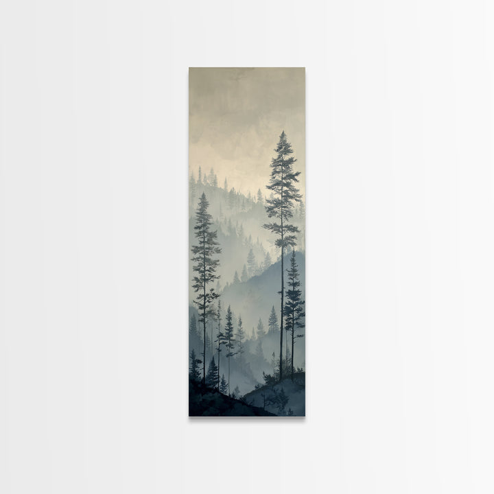 Monochrome Forest Silhouette Canvas Print, Guest Bedroom Art, Wall Decor, Bedroom Decor, Fine Art, Guest, Living Room Decor, GBA-1x3-25