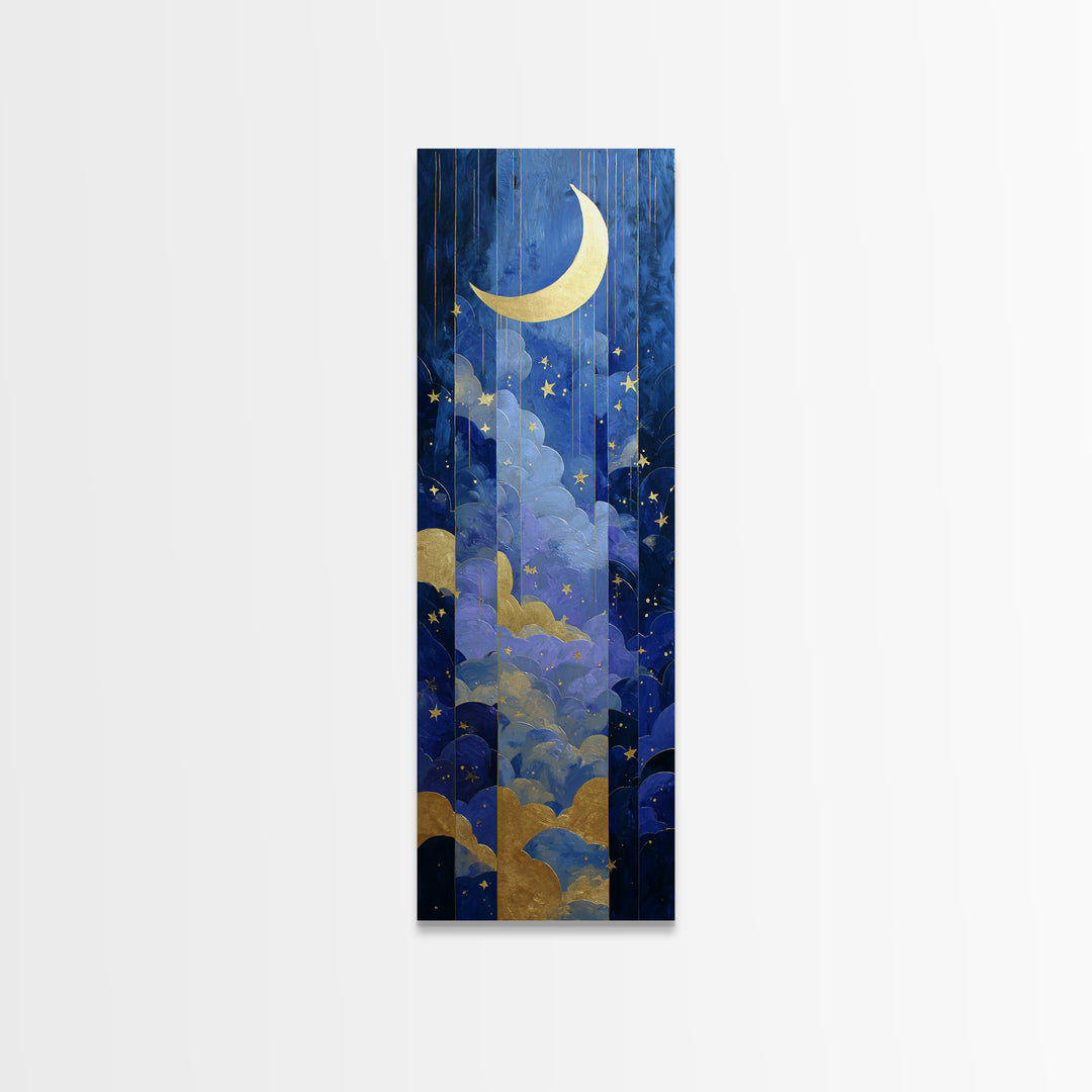 Minimal Moon and Stars Composition Canvas Print, Guest Bedroom Art, Room Decor, Bedroom Decor, Fine Art, Guest, GBA-1x3-28