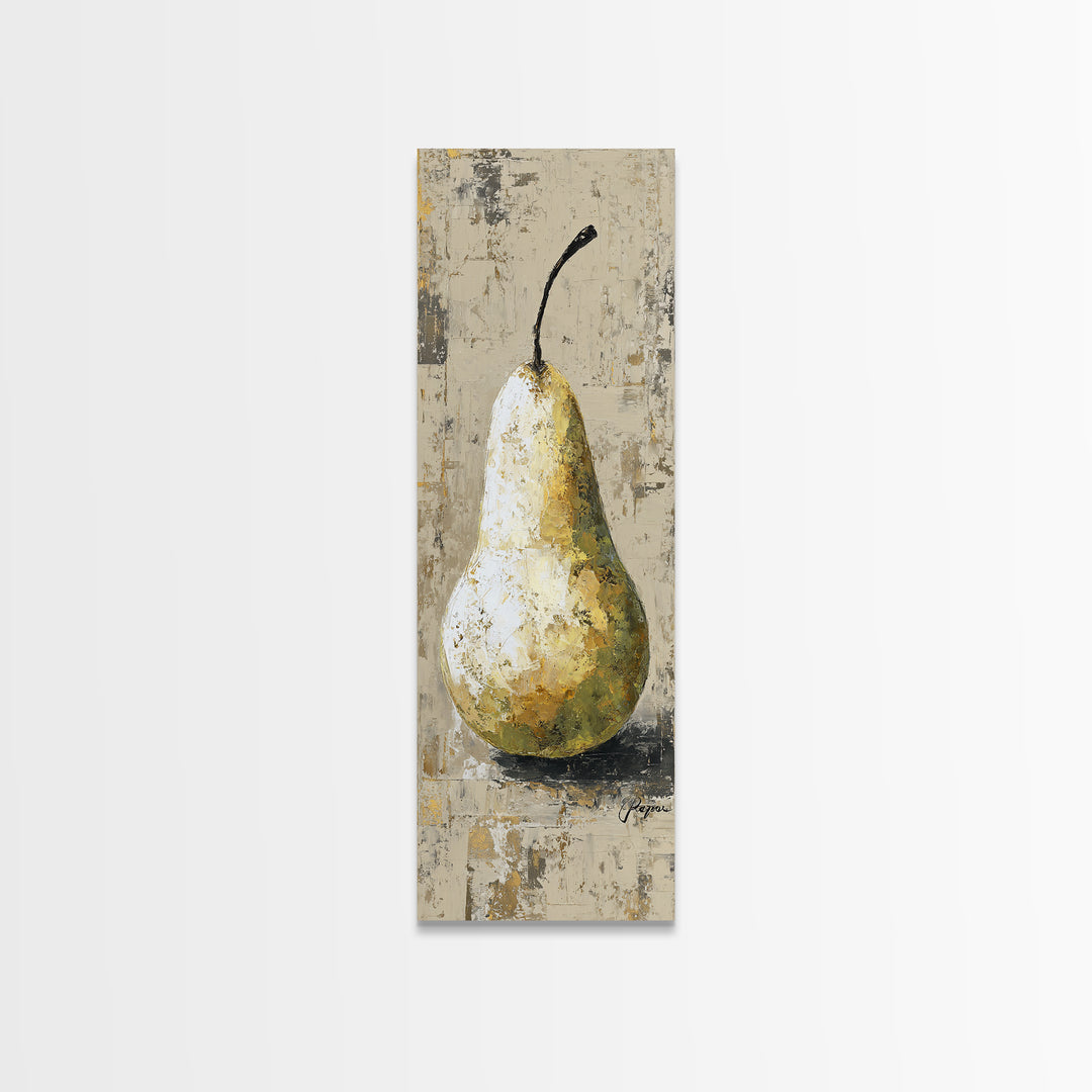 Classic Pear Still Life for Cozy Hospitality Canvas Print, Guest Bedroom Art, Textured Painting, Bedroom Decor, Fine Art, Guest, GBA-1x3-32