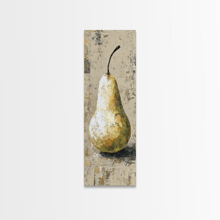 Classic Pear Still Life for Cozy Hospitality Canvas Print, Guest Bedroom Art, Textured Painting, Bedroom Decor, Fine Art, Guest, GBA-1x3-32