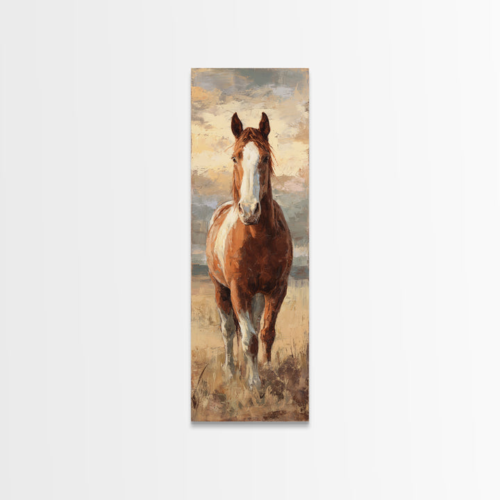 Quiet Horse Pasture at Sunset Canvas Print, Guest Bedroom Art, Bedroom Decor, Fine Art, Guest, Above Bed Decor, Funky Wall Art, GBA-1x3-33