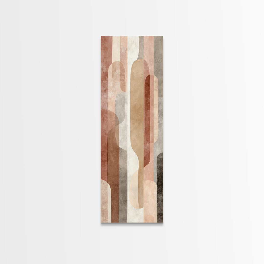 Warm Terracotta Shapes Framed Canvas Print, Guest Bedroom Art, Minimalist Wall Art, Bedroom Decor, Abstract Art, Guest, GBA-1x3-34