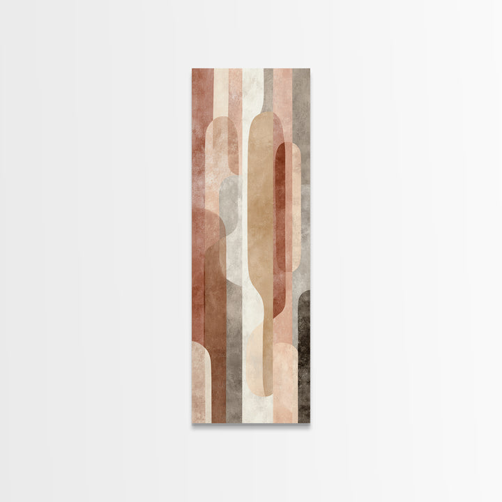 Warm Terracotta Shapes Framed Canvas Print, Guest Bedroom Art, Minimalist Wall Art, Bedroom Decor, Abstract Art, Guest, GBA-1x3-34
