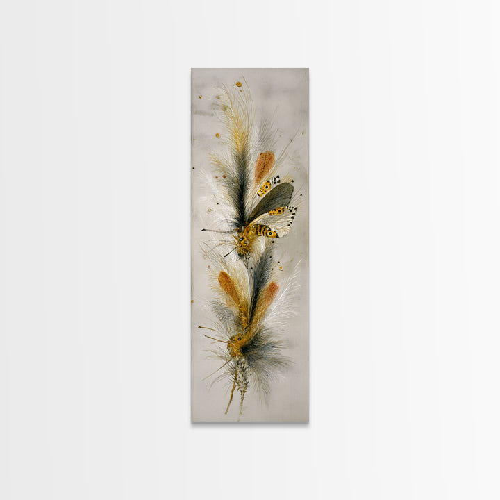 Garden Butterfly and Flowers Specimen Study Canvas Print, Guest Bedroom Art, Wall Art, Bedroom Decor, Fine Art, Guest, GBA-1x3-35