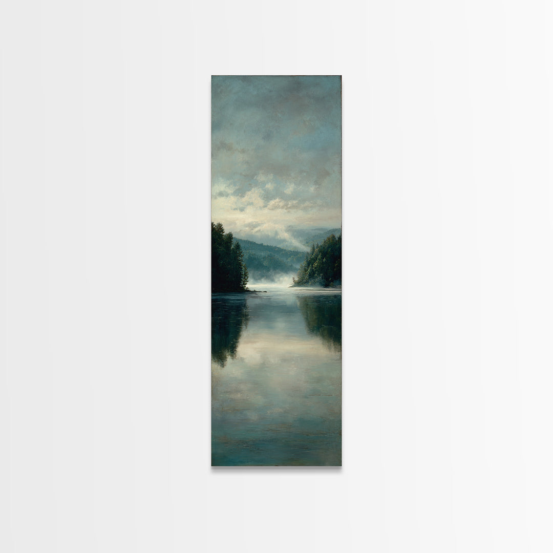 Quiet Lake Landscape at Early Morning Canvas Print, Guest Bedroom Art, Downloadable Prints, Bedroom Decor, Fine Art, Guest, GBA-1x3-38