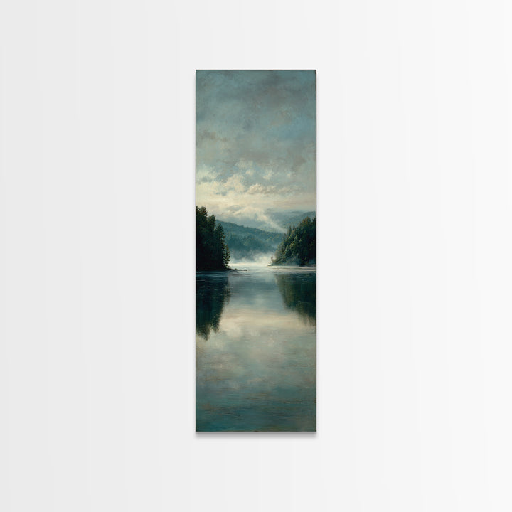 Quiet Lake Landscape at Early Morning Canvas Print, Guest Bedroom Art, Downloadable Prints, Bedroom Decor, Fine Art, Guest, GBA-1x3-38