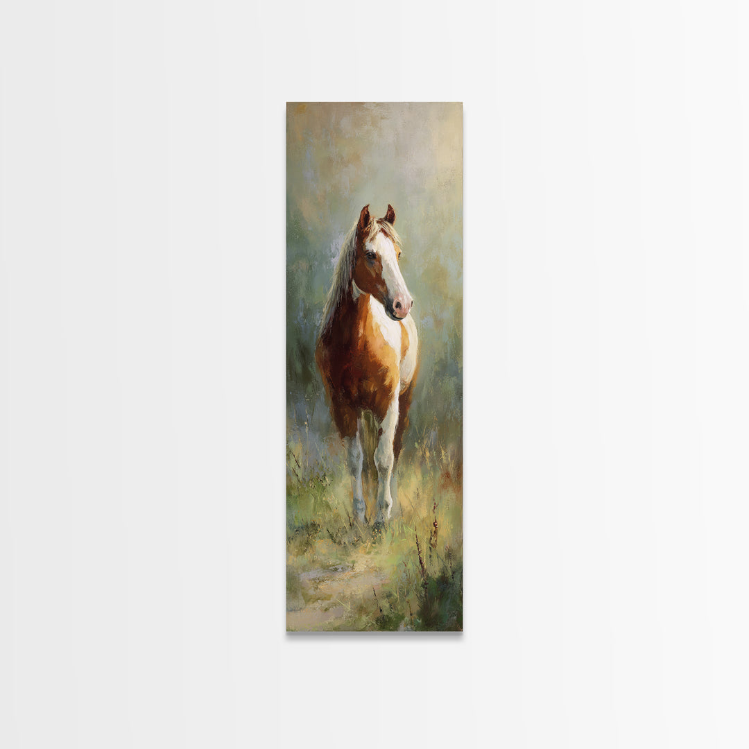 Quiet Horse Pasture at Sunset Canvas Print, Guest Bedroom Art, Fine Art Print, Bedroom Decor, Abstract Art, Guest, Poster, GBA-1x3-57