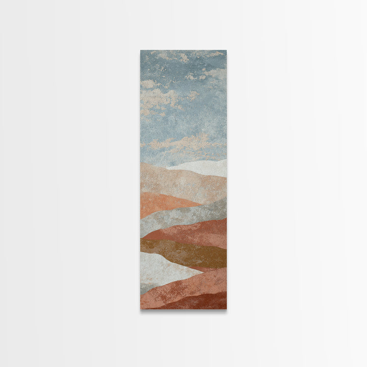 Warm Terracotta Shapes Framed Canvas Print, Guest Bedroom Art, Minimalist Wall Art, Bedroom Decor, Abstract Art, Guest, GBA-1x3-58