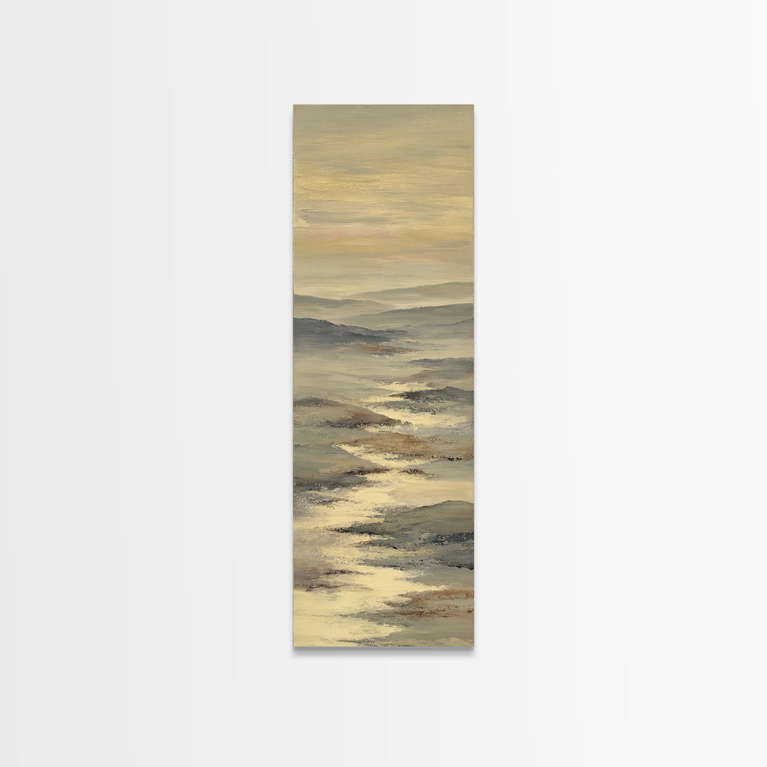 Gentle Rain over Distant Hills Framed Canvas Print, Guest Bedroom Art, Wall Art Prints, Bedroom Decor, Fine Art, Guest, GBA-1x3-84