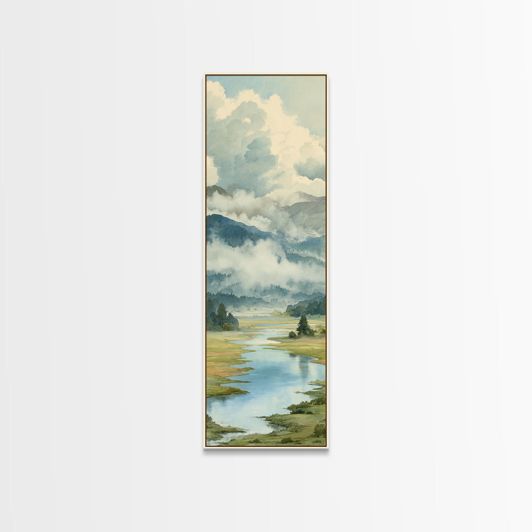 Quiet Lake Landscape at Early Morning Canvas Print, Guest Bedroom Art, Luxury Decor, Bedroom Decor, Fine Art, Guest, Home, GBA-1x3-86