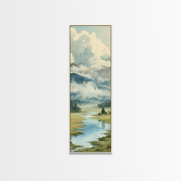 Quiet Lake Landscape at Early Morning Canvas Print, Guest Bedroom Art, Luxury Decor, Bedroom Decor, Fine Art, Guest, Home, GBA-1x3-86