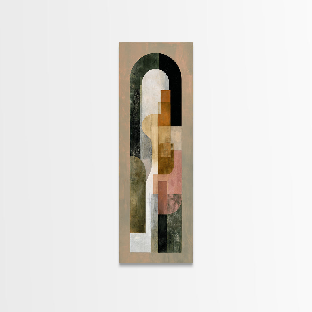 Warm Abstract Arches Framed Canvas Print, Guest Bedroom Art, Funky Wall Art, Bedroom Decor, Abstract Art, Guest, GBA-1x3-87