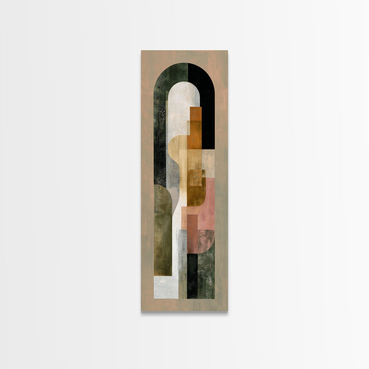 Warm Abstract Arches Framed Canvas Print, Guest Bedroom Art, Funky Wall Art, Bedroom Decor, Abstract Art, Guest, GBA-1x3-87