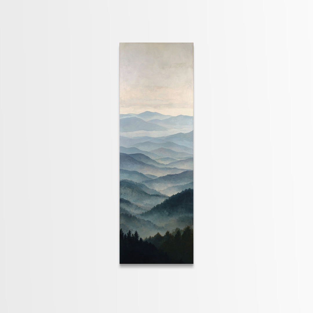 Soft Mountain Horizon Framed Canvas Print, Guest Bedroom Art, Minimalist Wall Art, Bedroom Decor, Fine Art, Guest, Luxury Decor, GBA-1x3-91