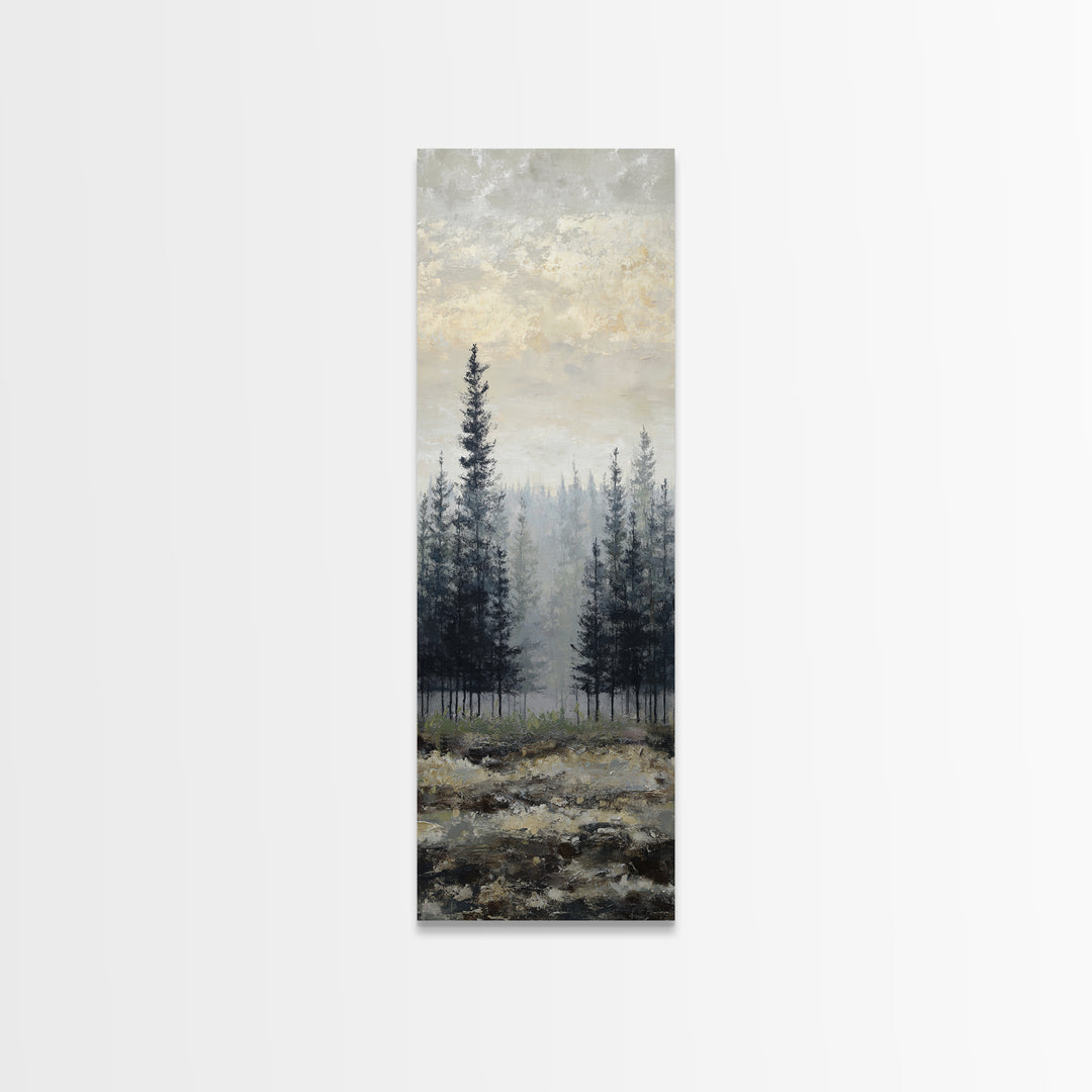 Monochrome Forest Silhouette Canvas Print, Guest Bedroom Art, Farmhouse Wall Art, Bedroom Decor, Fine Art, Guest, GBA-1x3-97