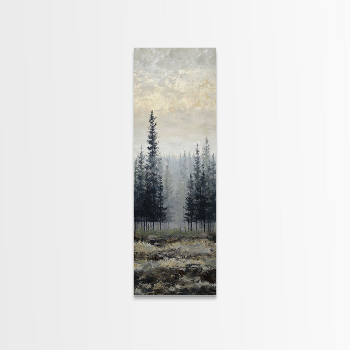 Monochrome Forest Silhouette Canvas Print, Guest Bedroom Art, Farmhouse Wall Art, Bedroom Decor, Fine Art, Guest, GBA-1x3-97