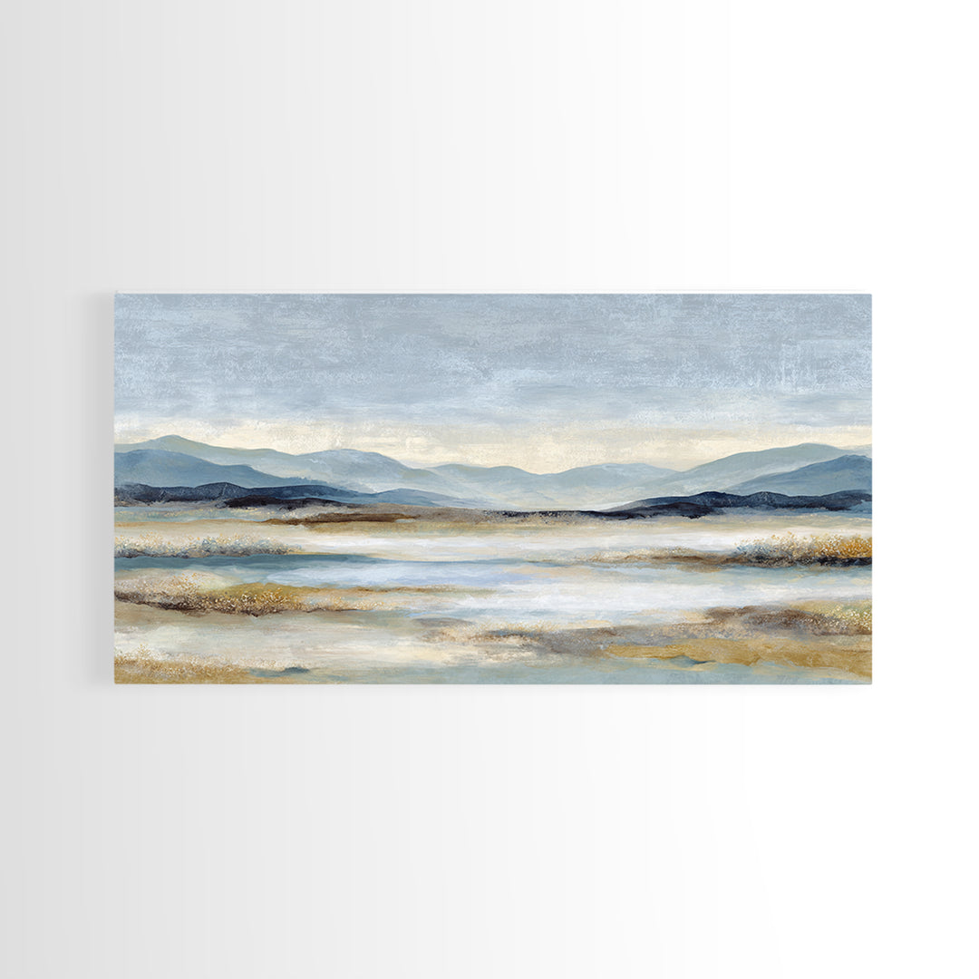 Gentle Rain over Distant Hills Framed Canvas Print, Guest Bedroom Art, Statement Artwork, Bedroom Decor, Fine Art, Guest, GBA-2x1-20