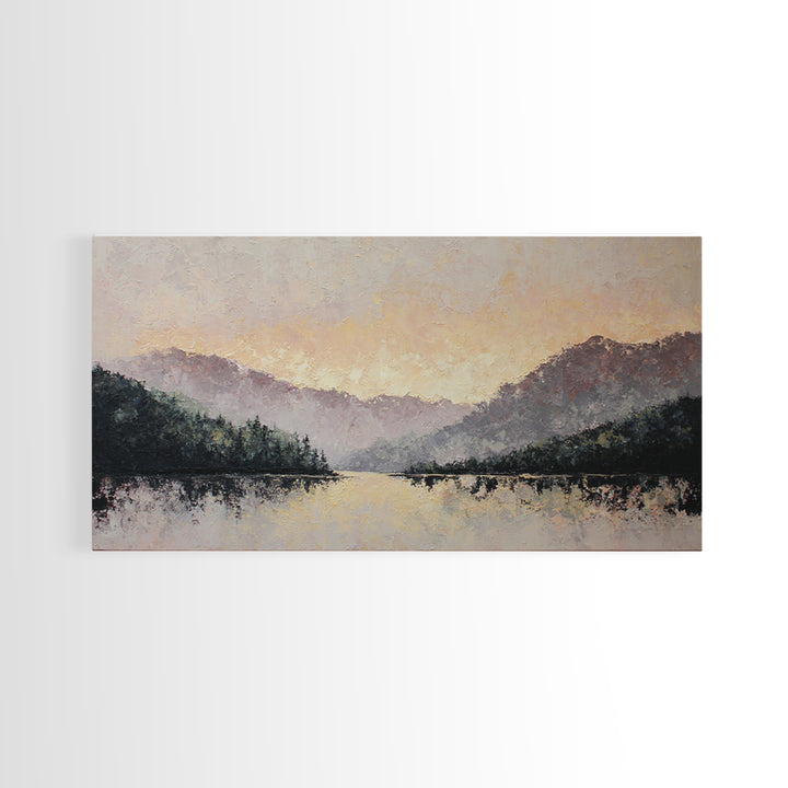 Lavender Field under Pale Sky Canvas Print, Guest Bedroom Art, Digital Prints, Bedroom Decor, Oil Painting, Guest, GBA-2x1-39