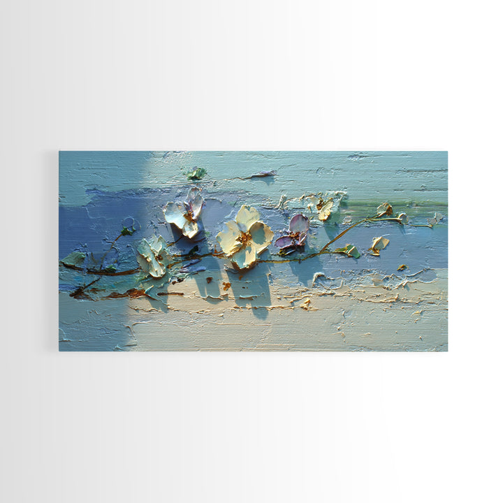 Garden Butterfly and Flowers Specimen Study Framed Canvas Print, Guest Bedroom Art, Prints, Bedroom Decor, Oil Painting, Guest, GBA-2x1-43