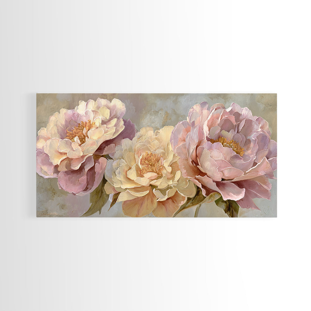 Neutral Peony Painting Framed Canvas Print, Guest Bedroom Art, Poster, Bedroom Decor, Abstract Art, Guest, Farmhouse Decor, GBA-2x1-5