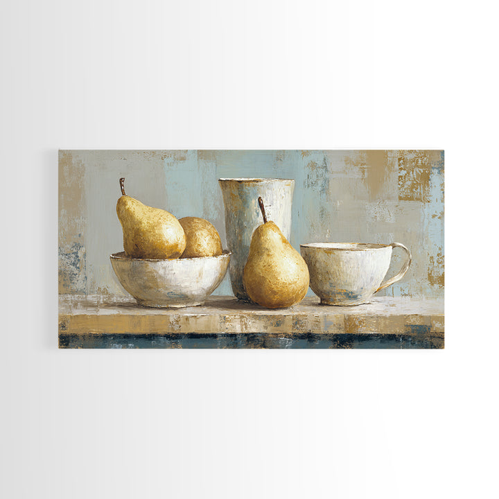 Classic Pear Still Life for Cozy Hospitality Canvas Print, Guest Bedroom Art, Home, Bedroom Decor, Guest, Bedroom Wall Art, GBA-2x1-64