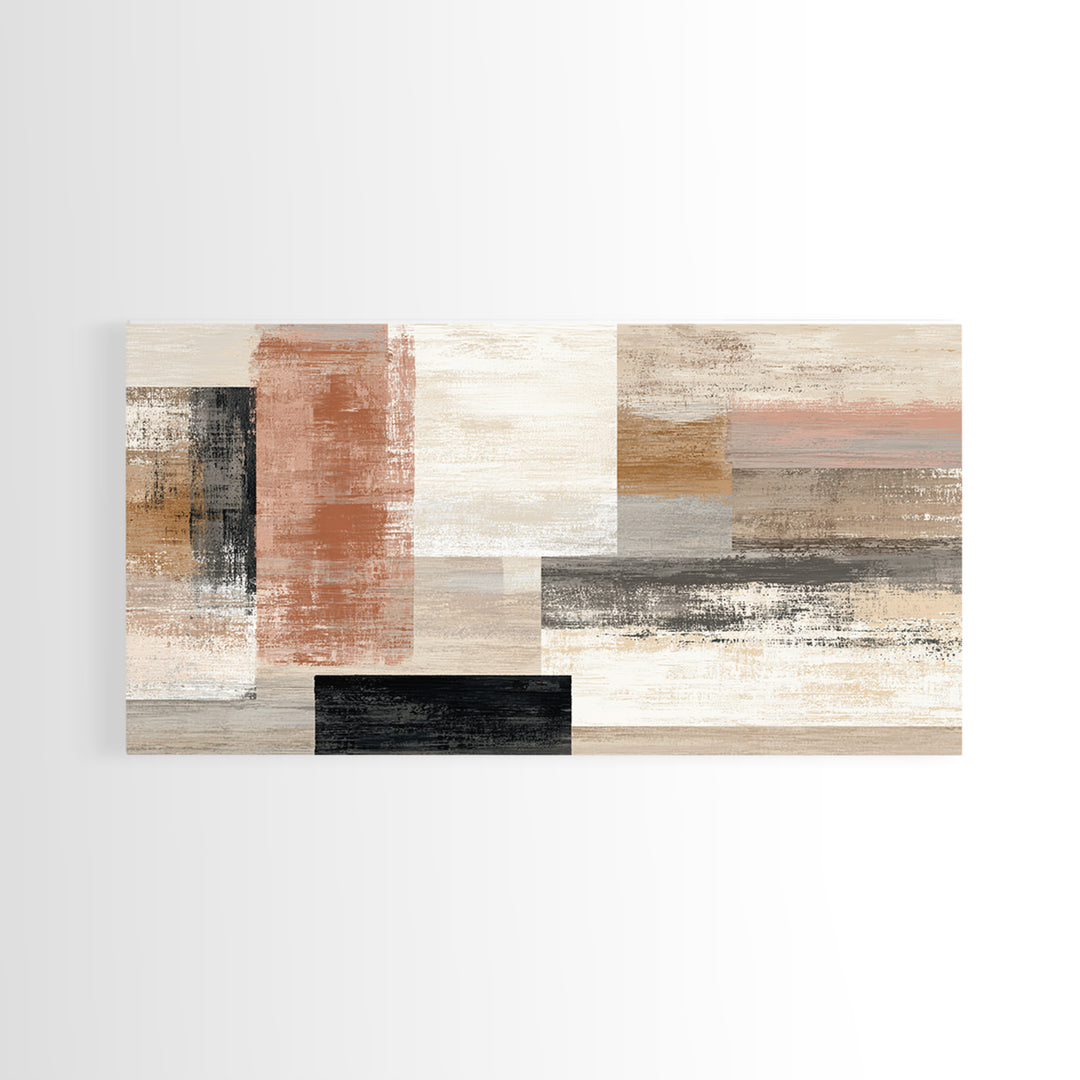 Warm Terracotta Shapes Canvas Print, Guest Bedroom Art, Textured Painting, Bedroom Decor, Abstract Art, Guest, Wall Art Prints, GBA-2x1-66