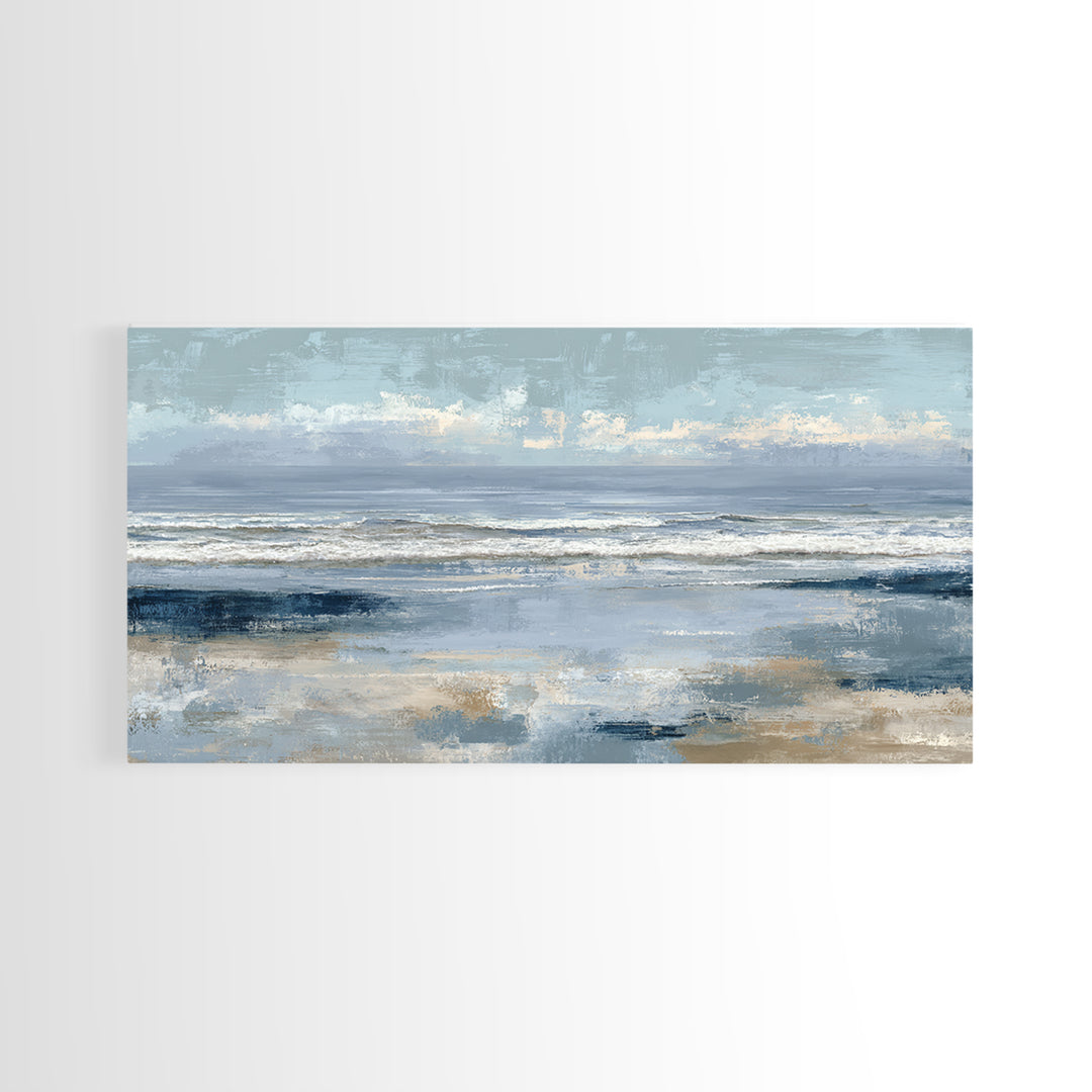Coastal Dunes in Pale Blue and Sand Canvas Print, Guest Bedroom Art, Home, Bedroom Decor, Fine Art, Guest, Bedroom Wall Art, GBA-2x1-73