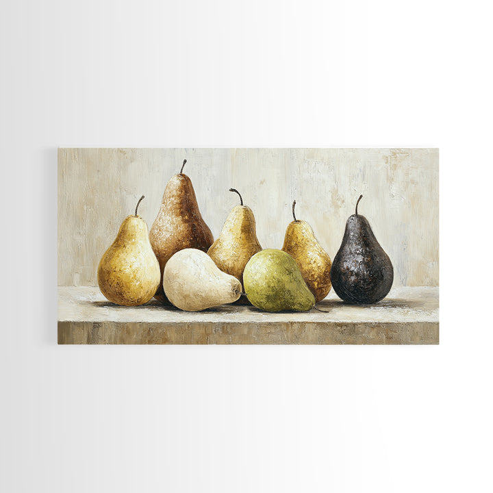 Classic Pear Still Life for Cozy Hospitality Framed Canvas Print, Guest Bedroom Art, New Home Gift, Bedroom Decor, Guest, GBA-2x1-88