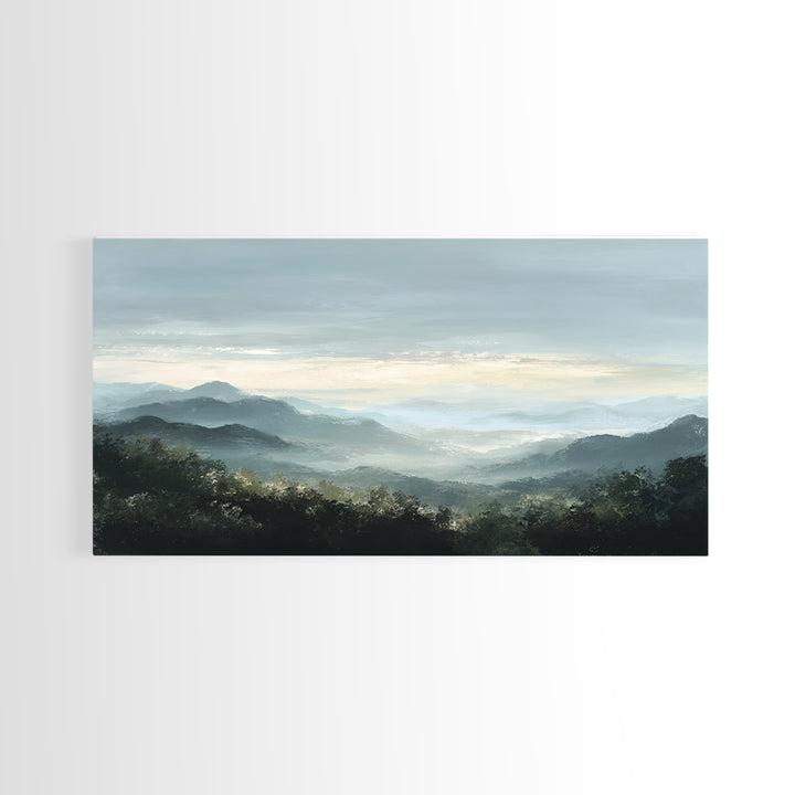 Soft Mountain Horizon Framed Canvas Print, Guest Bedroom Art, Farmhouse Decor, Bedroom Decor, Fine Art, Guest, Trendy Wall Art, GBA-2x1-99