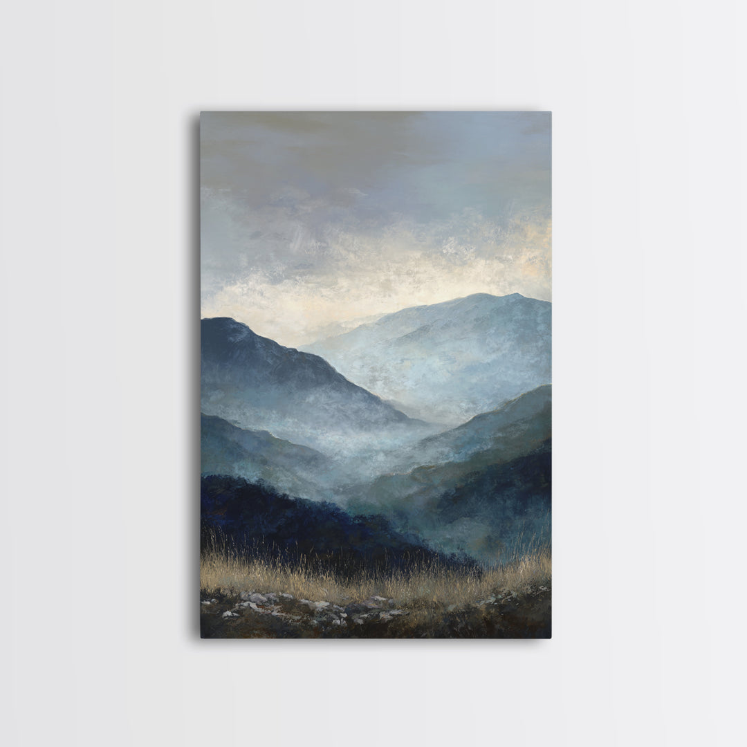 Soft Mountain Horizon Canvas Print, Guest Bedroom Art, Gallery Decor, Bedroom Decor, Oil Painting, Guest, Contemporary Art, GBA-2x3-15