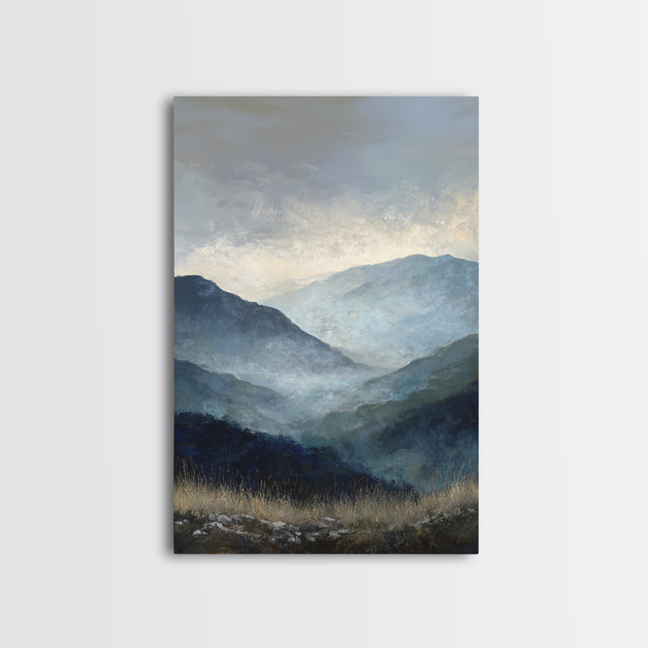 Soft Mountain Horizon Canvas Print, Guest Bedroom Art, Gallery Decor, Bedroom Decor, Oil Painting, Guest, Contemporary Art, GBA-2x3-15